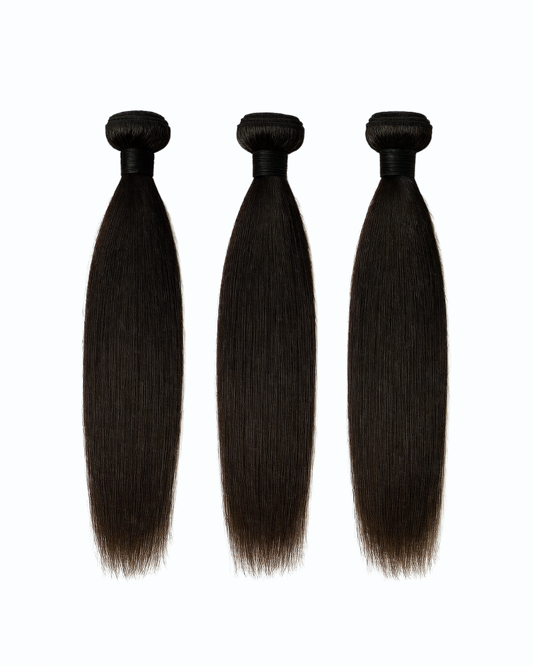 Single drawn virgin hair bundle with natural texture and soft shine