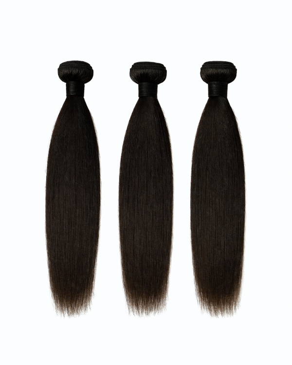 Single drawn virgin hair bundle with natural texture and soft shine